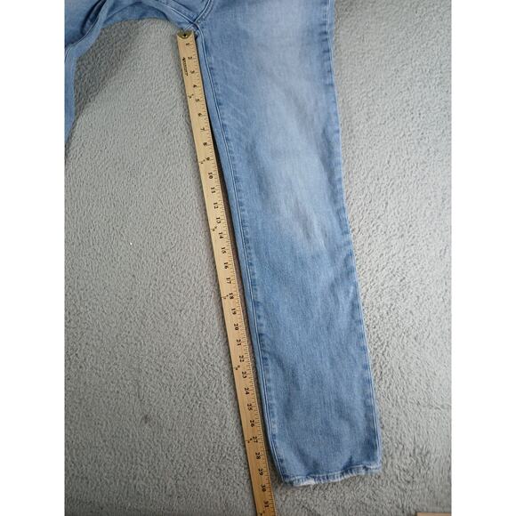 Paige Jeans Womens 28 Light Blue Denim Straight Leg Ripped Pockets Cotton Blend - Picture 6 of 10